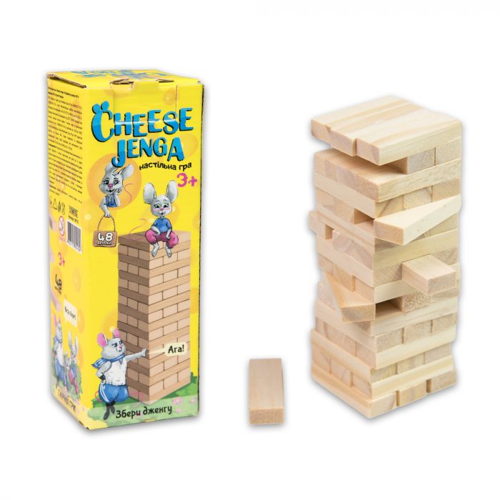 Настільна гра Strateg Дженга &amp;quot;Cheese Jenga&amp;quot; 48 брусків (30718)