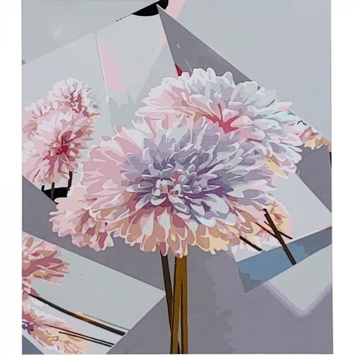 Картина за номерами Strateg ПРЕМІУМ Квіти в зеркалах з лаком розміром 30х40 см (SS-6514)