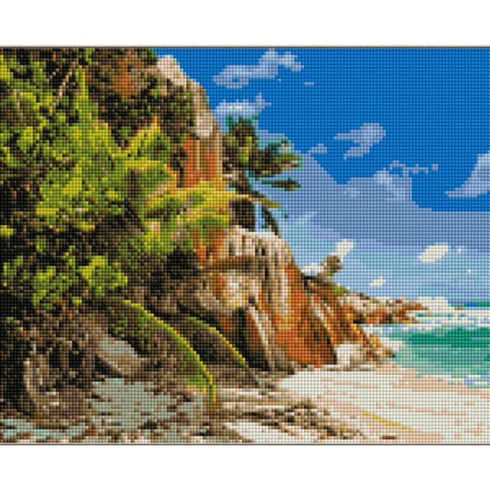 Алмазна мозаїка Strateg ПРЕМІУМ Дикий пляж розміром 30х40 см (KB082)
