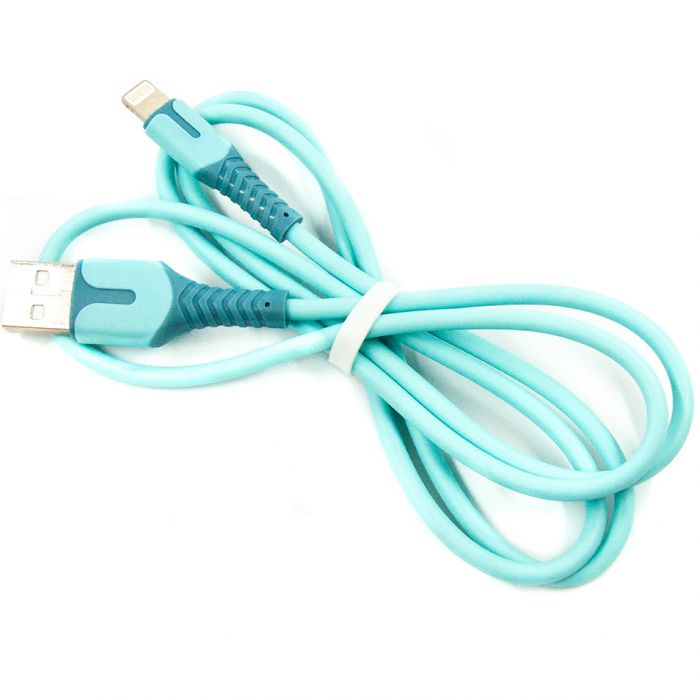 Кабель Dengos USB - Lightning (M/M), 1 м, Blue (PLS-L-IND-SOFT-BLUE)