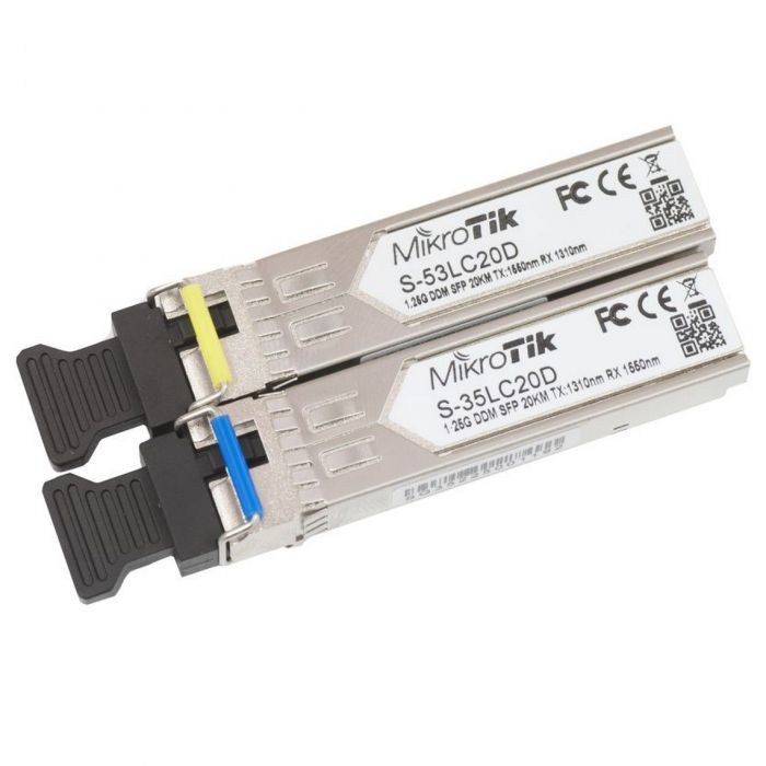 Модуль SFP MikroTik S-3553LC20D пара (1.25G Single Mode, LC, до 20км, підтримує DDM)