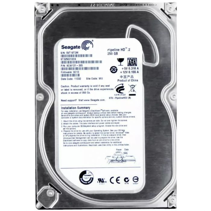 Накопитель HDD SATA  250GB Seagate Pipeline HD 5900rpm 8MB (ST3250312CS)