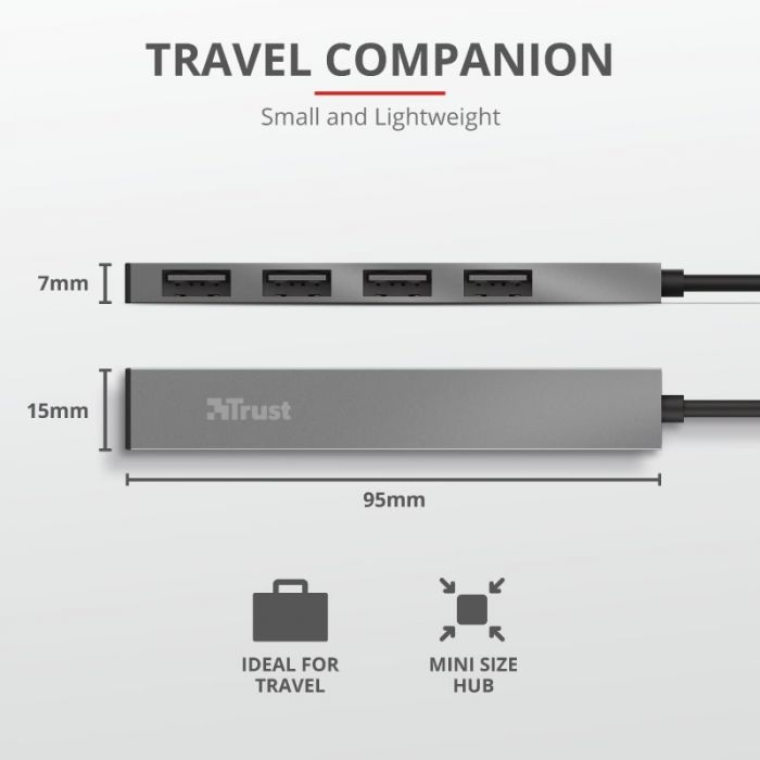USB-хаб Trust Halyx Aluminium 4 ports (23786)