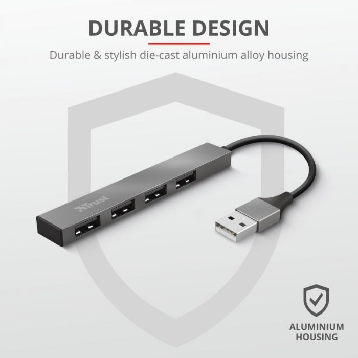 USB-хаб Trust Halyx Aluminium 4 ports (23786)