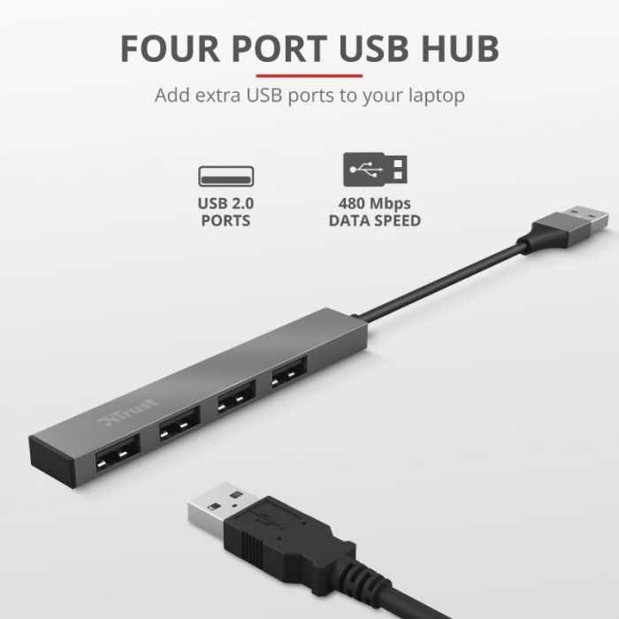 USB-хаб Trust Halyx Aluminium 4 ports (23786)