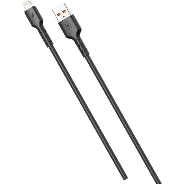 Кабель SkyDolphin S07L TPE High Elastic Line USB - Lightning (M/M), 1 м, Black (USB-000594)