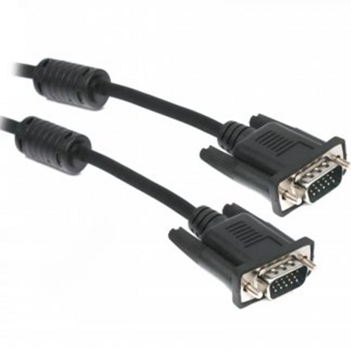 Кабель Maxxter VGA - VGA (M/M), HD15, 3+4C, з 2-ма феритами, 3 м, чорний (V-VGA-10) пакет