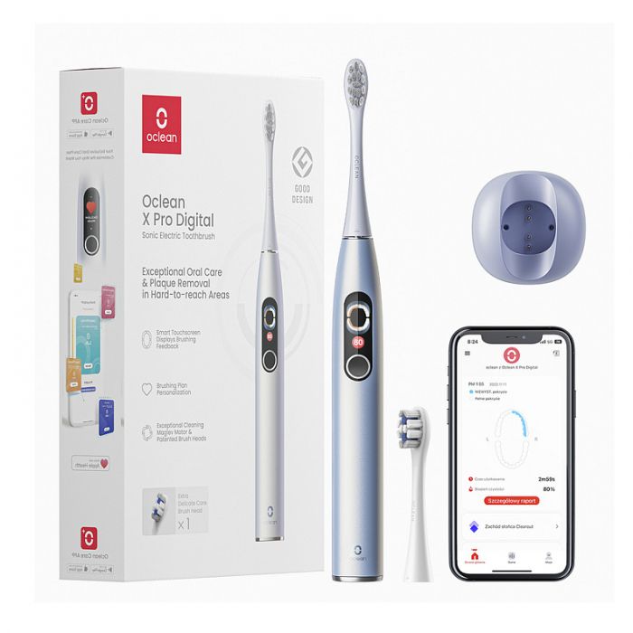 Розумна зубна електрощітка Oclean X Pro Digital Electric Toothbrush Glamour Silver (6970810552560)
