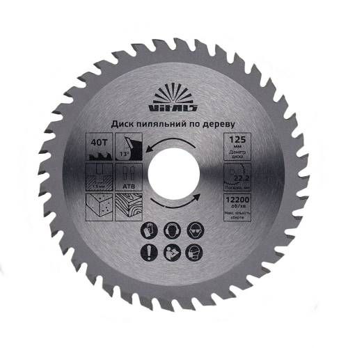 Диск пиляльний Vitals по дереву 125x22.2, ATB 40