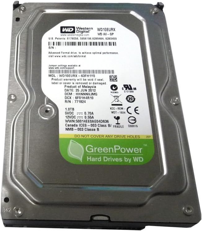 Накопичувач HDD SATA 1.0TB WD AV-GP 64MB (WD10EURX) Ref