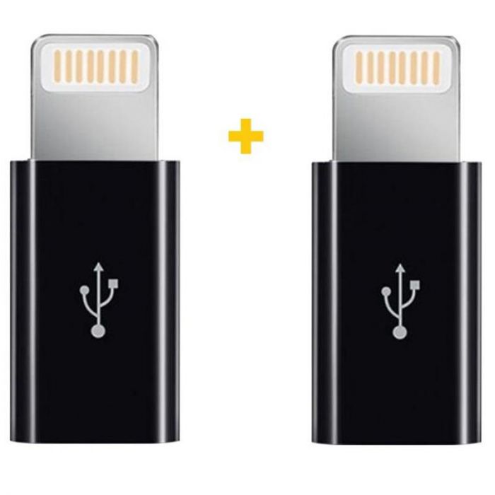 Адаптер XoKo AC-030 micro USB - Lightning (F/M), 2шт., Black (XK-AC030-BK2)